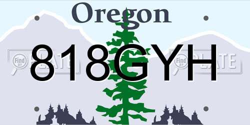 818GYH Oregon License Plate