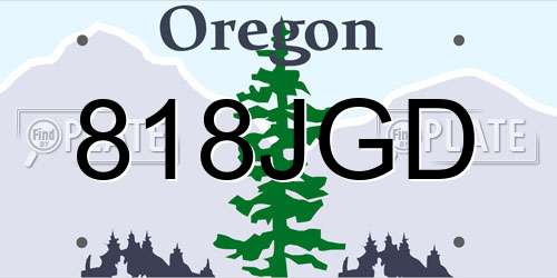 818JGD Oregon License Plate