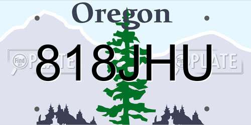 818JHU Oregon License Plate