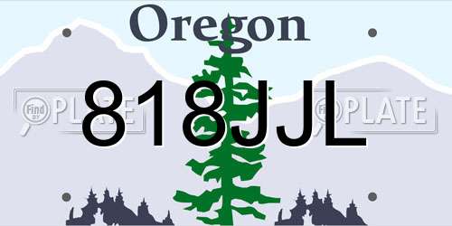 818JJL Oregon License Plate