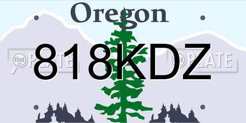 818KDZ Oregon License Plate