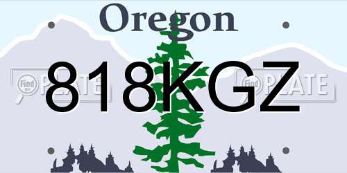 818KGZ Oregon License Plate