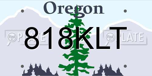 818KLT Oregon License Plate