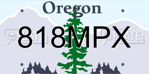 818MPX Oregon License Plate