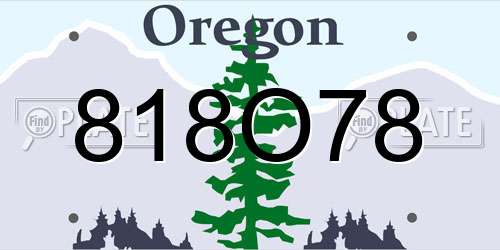 818O78 Oregon License Plate