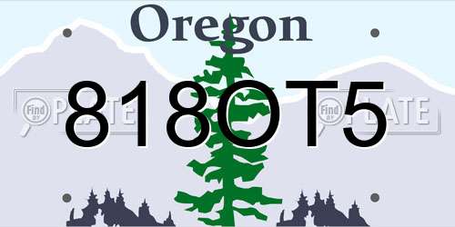 818OT5 Oregon License Plate