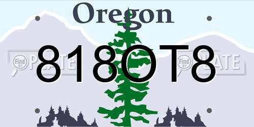 818OT8 Oregon License Plate
