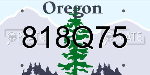 818Q75 Oregon License Plate