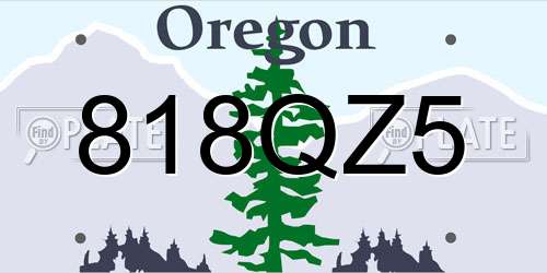 818QZ5 Oregon License Plate