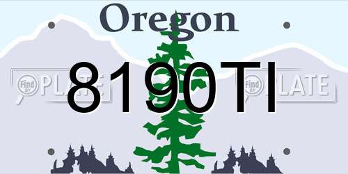 8190TI Oregon License Plate