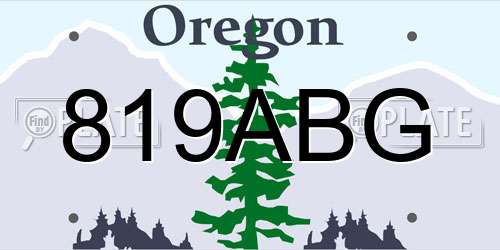 819ABG Oregon License Plate