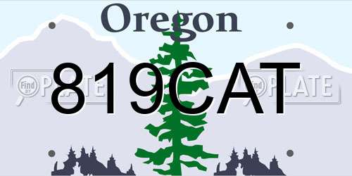 819CAT Oregon License Plate