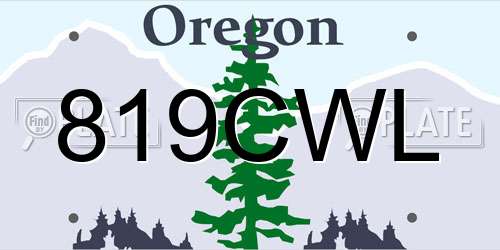 819CWL Oregon License Plate