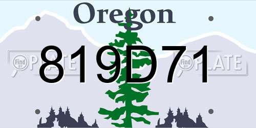 819D71 Oregon License Plate
