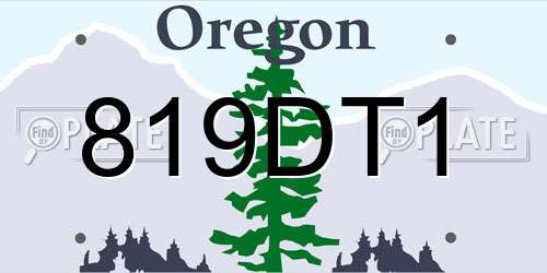 819DT1 Oregon License Plate