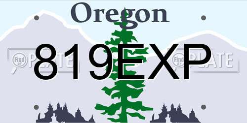 819EXP Oregon License Plate