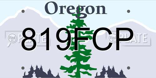 819FCP Oregon License Plate