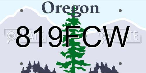 819FCW Oregon License Plate