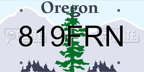 819FRN Oregon License Plate
