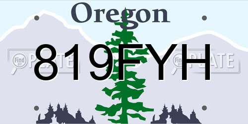 819FYH Oregon License Plate