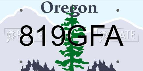 819GFA Oregon License Plate