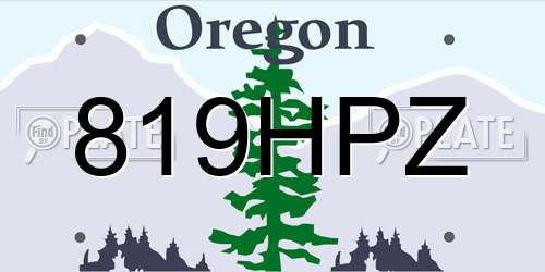 819HPZ Oregon License Plate