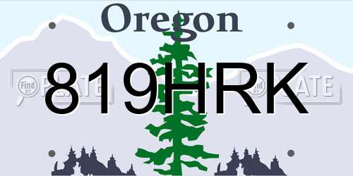819HRK Oregon License Plate