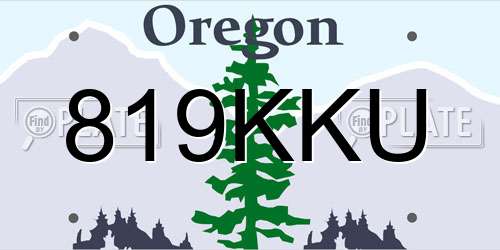 819KKU Oregon License Plate