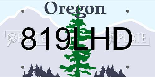 819LHD Oregon License Plate