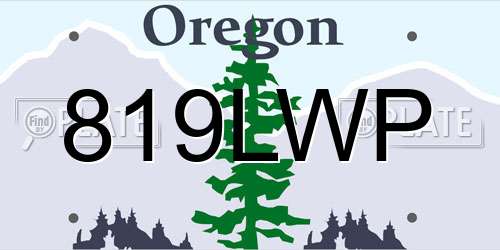 819LWP Oregon License Plate