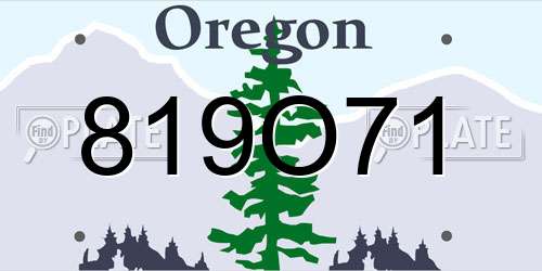 819O71 Oregon License Plate