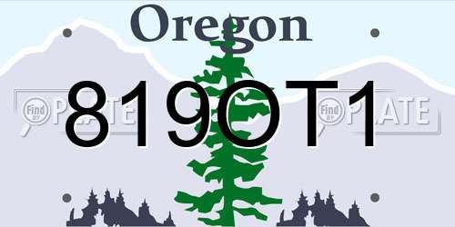 819OT1 Oregon License Plate