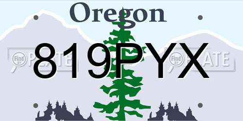 819PYX Oregon License Plate