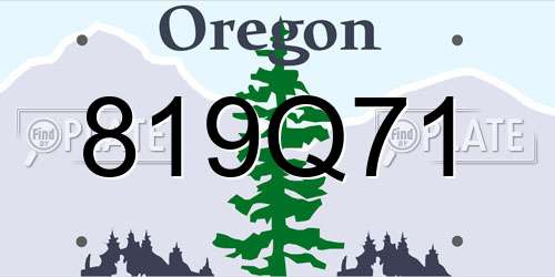 819Q71 Oregon License Plate