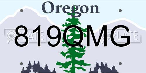 819QMG Oregon License Plate