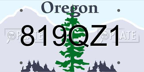 819QZ1 Oregon License Plate