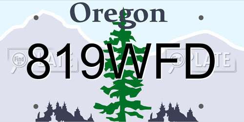 819WFD Oregon License Plate