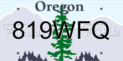819WFQ Oregon License Plate