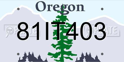 81IT403 Oregon License Plate