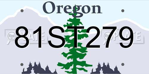 81ST279 Oregon License Plate
