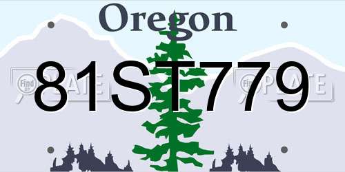 81ST779 Oregon License Plate