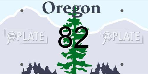 82 Oregon License Plate