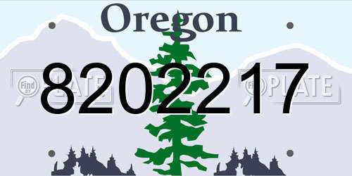 8202217 Oregon License Plate