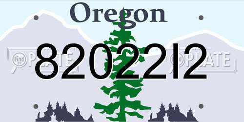 82022I2 Oregon License Plate