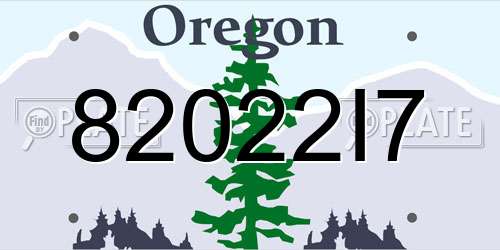 82022I7 Oregon License Plate