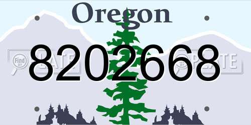 8202668 Oregon License Plate