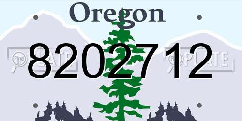 8202712 Oregon License Plate