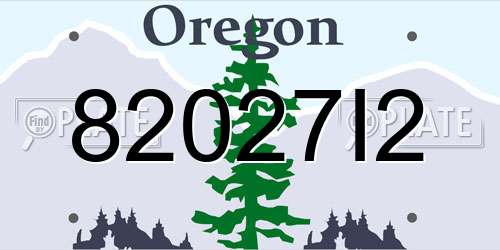 82027I2 Oregon License Plate