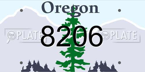 8206 Oregon License Plate