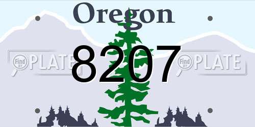 8207 Oregon License Plate